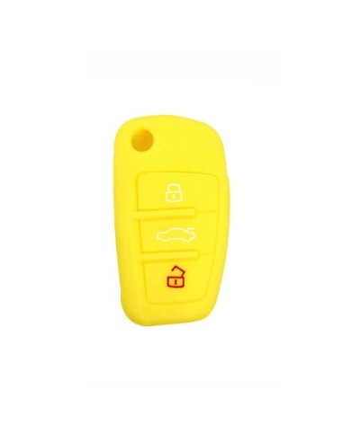 Guscio in Silicone Cover Chiave per Telecomando Audi A1 A3 A4 A6 A8 TT Q5 Q7 R8 S4 S6 Portachiave Giallo