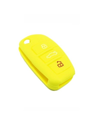Guscio in Silicone Cover Chiave per Telecomando Audi A1 A3 A4 A6 A8 TT Q5 Q7 R8 S4 S6 Portachiave Giallo