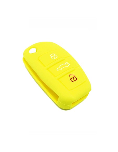 Guscio in Silicone Cover Chiave per Telecomando Audi A1 A3 A4 A6 A8 TT Q5 Q7 R8 S4 S6 Portachiave Giallo