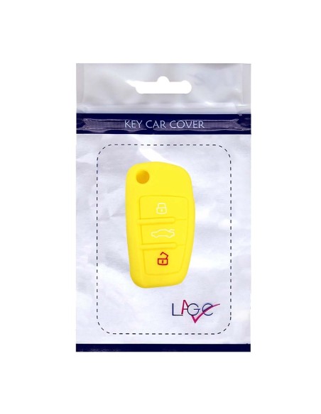Guscio in Silicone Cover Chiave per Telecomando Audi A1 A3 A4 A6 A8 TT Q5 Q7 R8 S4 S6 Portachiave Giallo