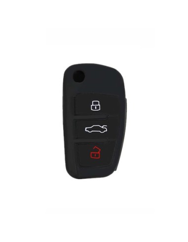 Guscio in Silicone Cover Chiave per Telecomando Audi A1 A3 A4 A6 A8 TT Q5 Q7 R8 S4 S6 Portachiave Nero