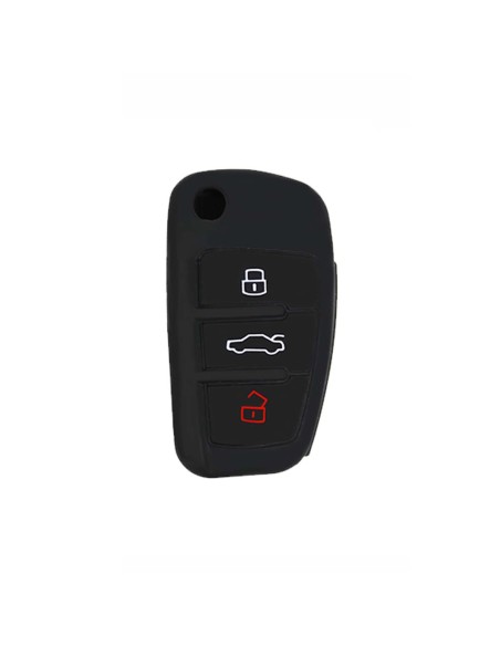 Guscio in Silicone Cover Chiave per Telecomando Audi A1 A3 A4 A6 A8 TT Q5 Q7 R8 S4 S6 Portachiave Nero