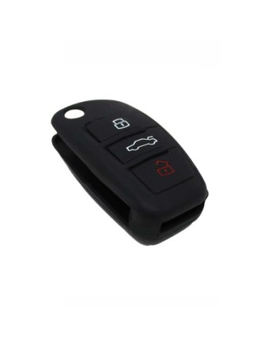 Guscio in Silicone Cover Chiave per Telecomando Audi A1 A3 A4 A6 A8 TT Q5 Q7 R8 S4 S6 Portachiave Nero