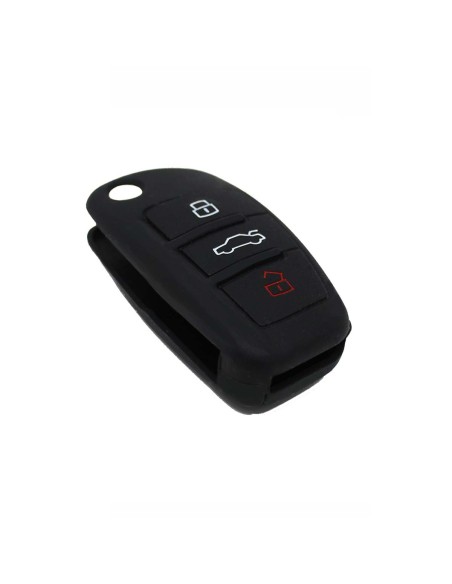 Guscio in Silicone Cover Chiave per Telecomando Audi A1 A3 A4 A6 A8 TT Q5 Q7 R8 S4 S6 Portachiave Nero