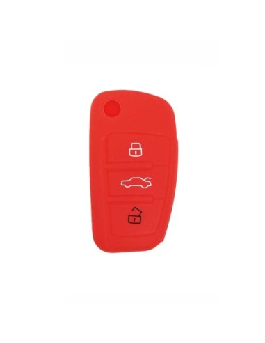 Guscio in Silicone Cover Chiave per Telecomando Audi A1 A3 A4 A6 A8 TT Q5 Q7 R8 S4 S6 Portachiave Rosso