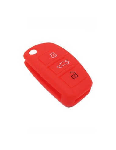 Guscio in Silicone Cover Chiave per Telecomando Audi A1 A3 A4 A6 A8 TT Q5 Q7 R8 S4 S6 Portachiave Rosso