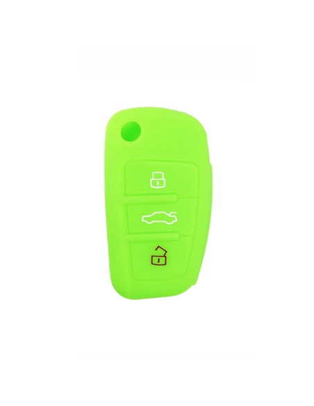 Guscio in Silicone Cover Chiave per Telecomando Audi A1 A3 A4 A6 A8 TT Q5 Q7 R8 S4 S6 Portachiave Verde
