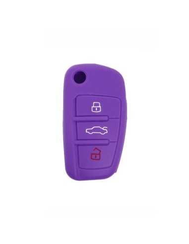 Guscio in Silicone Cover Chiave per Telecomando Audi A1 A3 A4 A6 A8 TT Q5 Q7 R8 S4 S6 Portachiave Viola