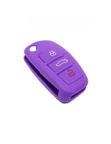 Guscio in Silicone Cover Chiave per Telecomando Audi A1 A3 A4 A6 A8 TT Q5 Q7 R8 S4 S6 Portachiave Viola