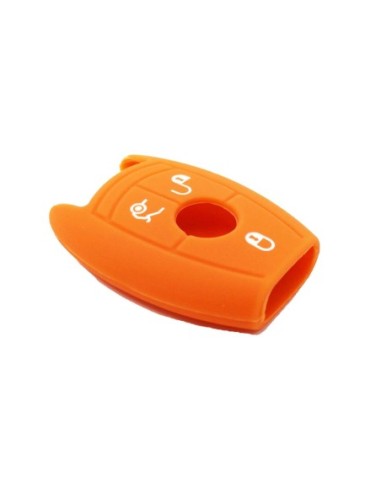 Guscio in Silicone Cover Chiave per Telecomando Mercedes-Benz Classe A C E S V ML CLK SLK Portachiave Arancione