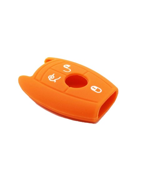 Guscio in Silicone Cover Chiave per Telecomando Mercedes-Benz Classe A C E S V ML CLK SLK Portachiave Arancione