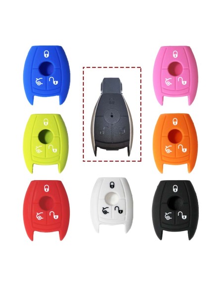 Guscio in Silicone Cover Chiave per Telecomando Mercedes-Benz Classe A C E S V ML CLK SLK Portachiave Arancione