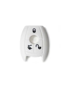 Guscio in Silicone Cover Chiave per Telecomando Mercedes-Benz Classe A C E S V ML CLK SLK Portachiave Bianco