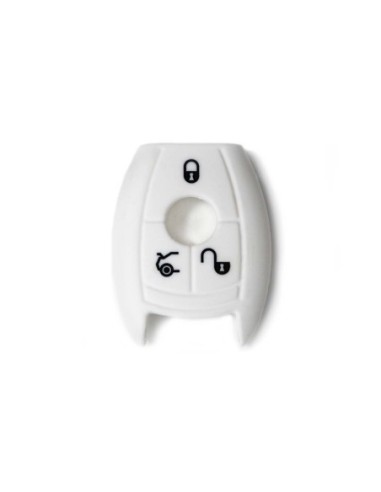 Guscio in Silicone Cover Chiave per Telecomando Mercedes-Benz Classe A C E S V ML CLK SLK Portachiave Bianco