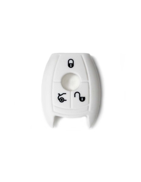 Guscio in Silicone Cover Chiave per Telecomando Mercedes-Benz Classe A C E S V ML CLK SLK Portachiave Bianco