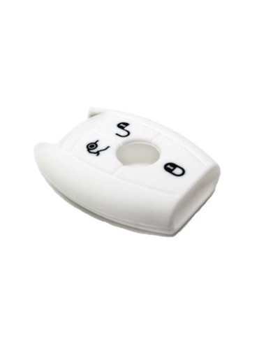 Guscio in Silicone Cover Chiave per Telecomando Mercedes-Benz Classe A C E S V ML CLK SLK Portachiave Bianco