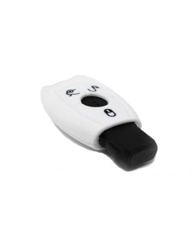 Guscio in Silicone Cover Chiave per Telecomando Mercedes-Benz Classe A C E S V ML CLK SLK Portachiave Bianco