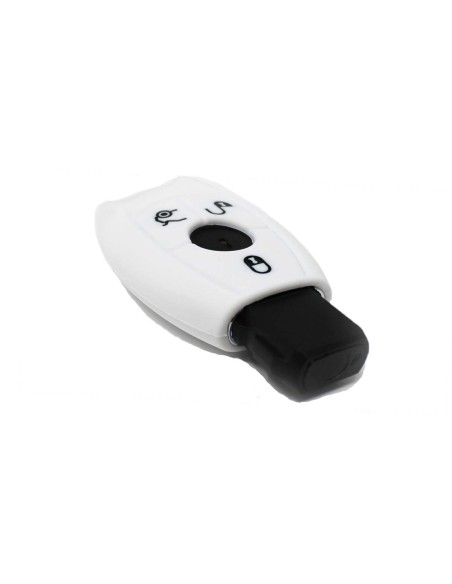 Guscio in Silicone Cover Chiave per Telecomando Mercedes-Benz Classe A C E S V ML CLK SLK Portachiave Bianco