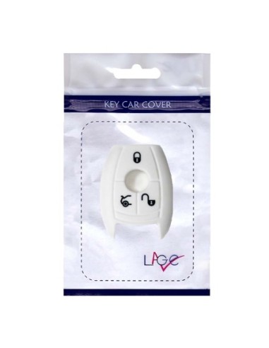 Guscio in Silicone Cover Chiave per Telecomando Mercedes-Benz Classe A C E S V ML CLK SLK Portachiave Bianco