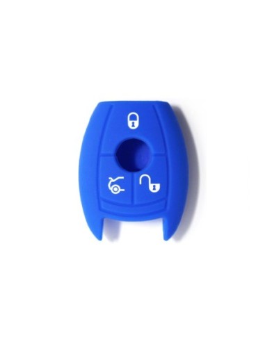 Guscio in Silicone Cover Chiave per Telecomando Mercedes-Benz Classe A C E S V ML CLK SLK Portachiave Blu