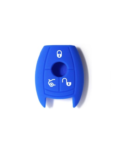 Guscio in Silicone Cover Chiave per Telecomando Mercedes-Benz Classe A C E S V ML CLK SLK Portachiave Blu