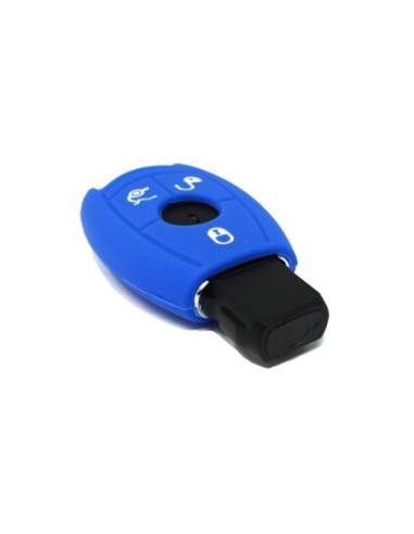 Guscio in Silicone Cover Chiave per Telecomando Mercedes-Benz Classe A C E S V ML CLK SLK Portachiave Blu