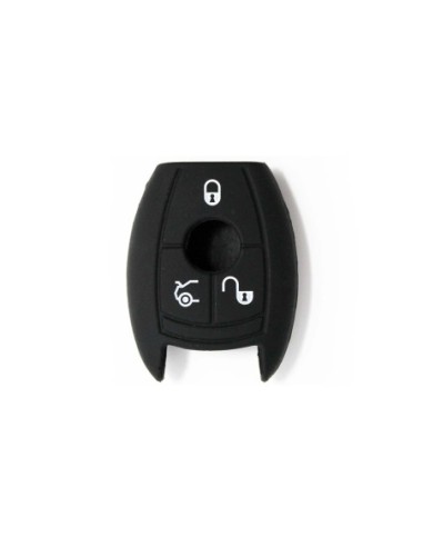 Guscio in Silicone Cover Chiave per Telecomando Mercedes-Benz Classe A C E S V ML CLK SLK Portachiave Nero