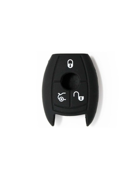Guscio in Silicone Cover Chiave per Telecomando Mercedes-Benz Classe A C E S V ML CLK SLK Portachiave Nero