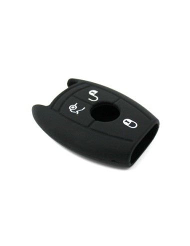 Guscio in Silicone Cover Chiave per Telecomando Mercedes-Benz Classe A C E S V ML CLK SLK Portachiave Nero