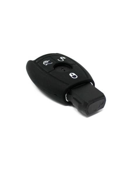 Guscio in Silicone Cover Chiave per Telecomando Mercedes-Benz Classe A C E S V ML CLK SLK Portachiave Nero