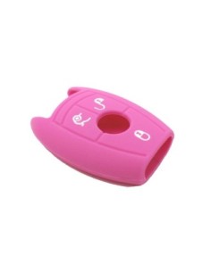 Guscio in Silicone Cover Chiave per Telecomando Mercedes-Benz Classe A C E S V ML CLK SLK Portachiave Rosa 2