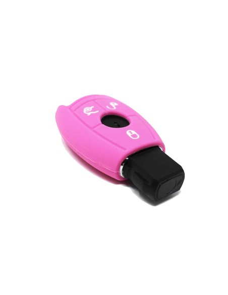 Guscio in Silicone Cover Chiave per Telecomando Mercedes-Benz Classe A C E S V ML CLK SLK Portachiave Rosa