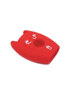Guscio in Silicone Cover Chiave per Telecomando Mercedes-Benz Classe A C E S V ML CLK SLK Portachiave Rosso 2