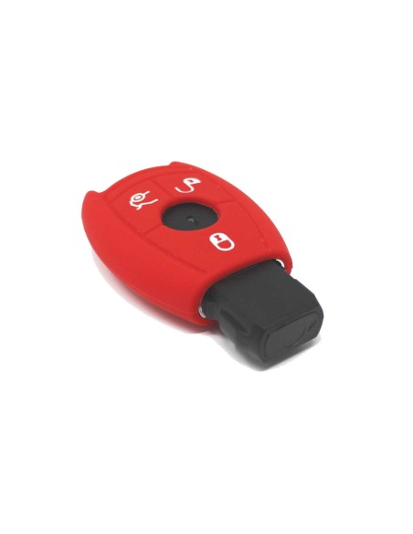 Guscio in Silicone Cover Chiave per Telecomando Mercedes-Benz Classe A C E S V ML CLK SLK Portachiave Rosso