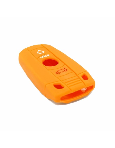 Guscio in Silicone Cover Chiave per Telecomando BMW Serie 1 3 5 6 7 X1 X3 X5 X6 Z4 Portachiave Arancione