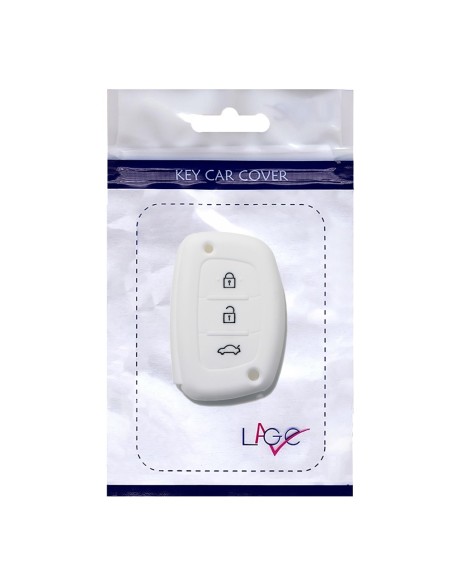 Guscio Silicone Cover Chiave per Telecomando Hyundai Portachiavi Bianco 3 Tasti i10 i20 i30 i40 ix20 ix25 ix30 ix35 ix45 ix55 Solaris Mistra Verna Sonata Santa Fe Tucson