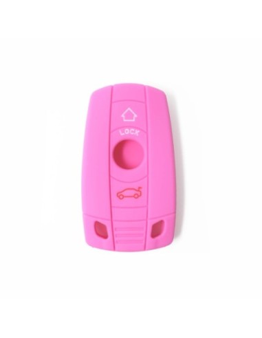 Guscio in Silicone Cover Chiave per Telecomando BMW Serie 1 3 5 6 7 X1 X3 X5 X6 Z4 Portachiave Rosa