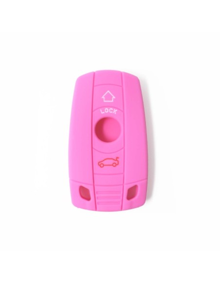 Guscio in Silicone Cover Chiave per Telecomando BMW Serie 1 3 5 6 7 X1 X3 X5 X6 Z4 Portachiave Rosa