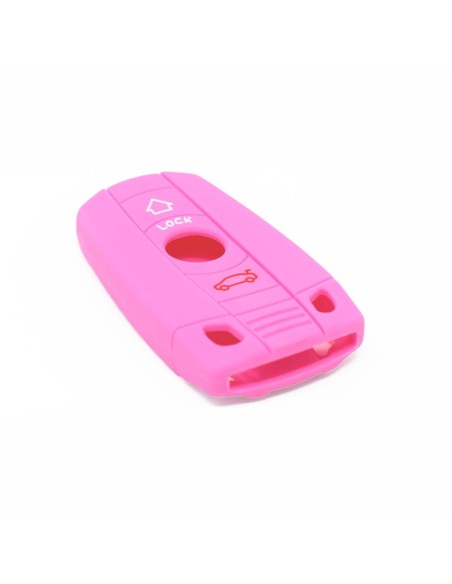 Guscio in Silicone Cover Chiave per Telecomando BMW Serie 1 3 5 6 7 X1 X3 X5 X6 Z4 Portachiave Rosa