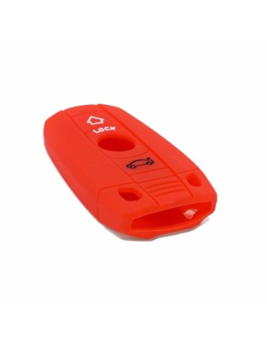 Guscio in Silicone Cover Chiave per Telecomando BMW Serie 1 3 5 6 7 X1 X3 X5 X6 Z4 Portachiave Rosso