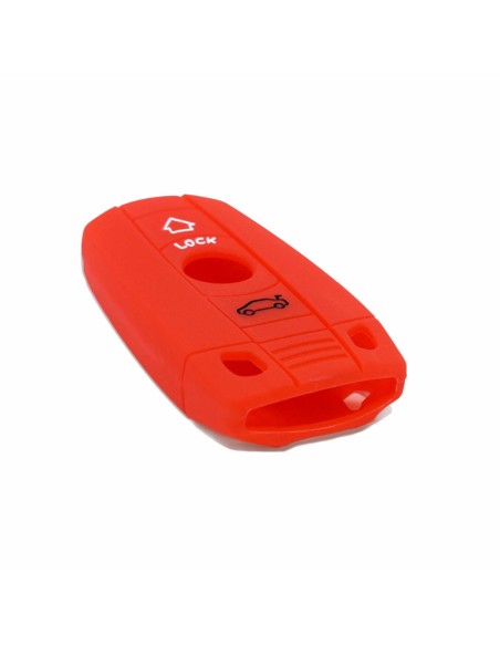 Guscio in Silicone Cover Chiave per Telecomando BMW Serie 1 3 5 6 7 X1 X3 X5 X6 Z4 Portachiave Rosso