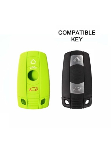 Guscio in Silicone Cover Chiave per Telecomando BMW Serie 1 3 5 6 7 X1 X3 X5 X6 Z4 Portachiave Verde