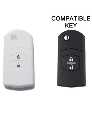 Guscio Silicone Cover Chiave Telecomando Mazda Portachiave Bianco 2 3 5 6 BT50 CX-5 CX-7 CX-9 MX5 RX8