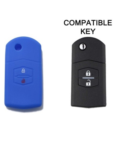 Guscio Silicone Cover Chiave Telecomando Mazda Portachiave Blu 2 3 5 6 BT50 CX-5 CX-7 CX-9 MX5 RX8