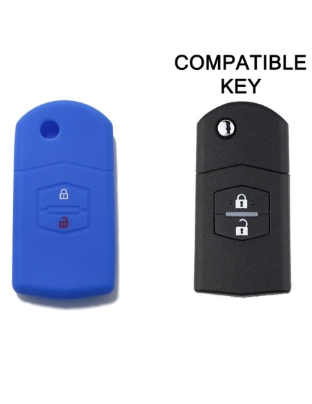 Guscio Silicone Cover Chiave Telecomando Mazda Portachiave Blu 2 3 5 6 BT50 CX-5 CX-7 CX-9 MX5 RX8
