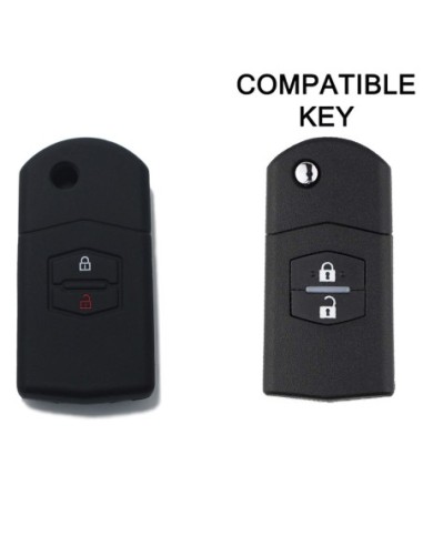 Guscio Silicone Cover Chiave Telecomando Mazda Portachiave Nero 2 3 5 6 BT50 CX-5 CX-7 CX-9 MX5 RX8