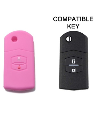 Guscio Silicone Cover Chiave Telecomando Mazda Portachiave Rosa 2 3 5 6 BT50 CX-5 CX-7 CX-9 MX5 RX8