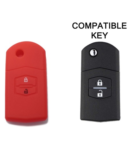Guscio Silicone Cover Chiave Telecomando Mazda Portachiave Rosso 2 3 5 6 BT50 CX-5 CX-7 CX-9 MX5 RX8