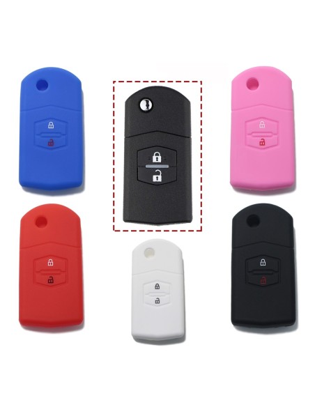 Guscio Silicone Cover Chiave Telecomando Mazda Portachiave Rosso 2 3 5 6 BT50 CX-5 CX-7 CX-9 MX5 RX8