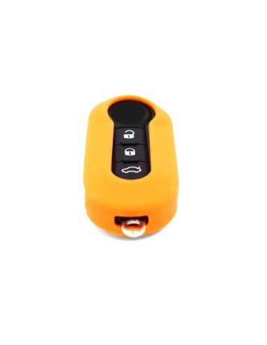 Guscio in Silicone Cover Chiave Aperto per Telecomando Fiat Grande Punto Evo Panda Bravo Stilo 500 L e Lancia Y Delta Musa Portachiave Arancione